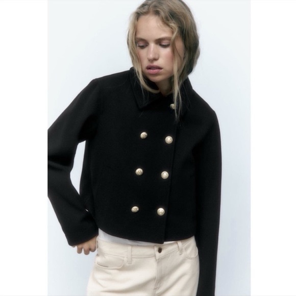 Zara cropped jacket with gold buttons - Picture 5 of 5